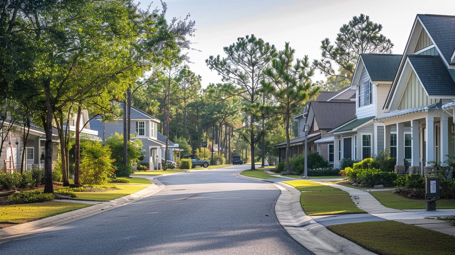 Northwest Florida neighborhood with both new construction and established homes