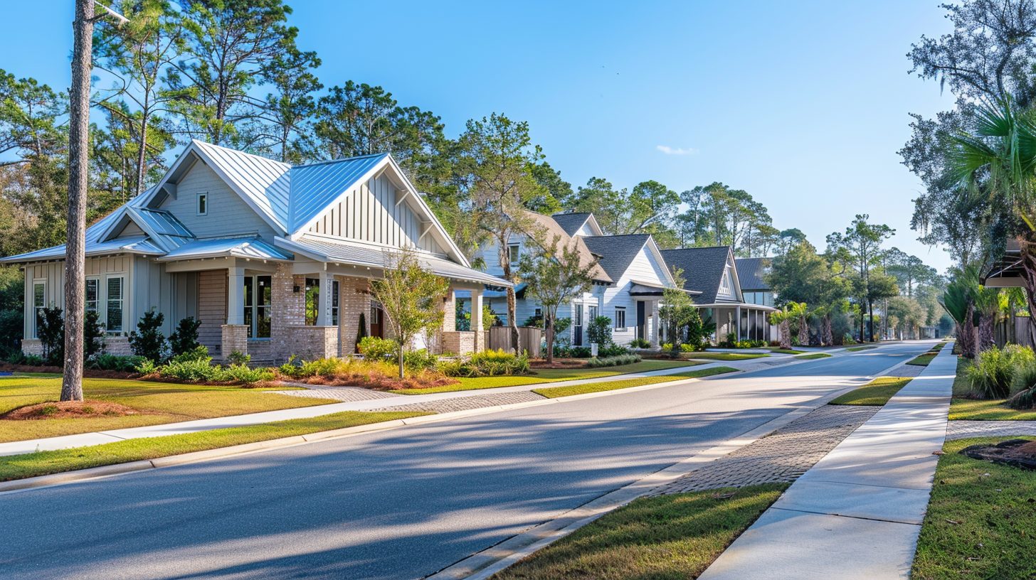 Newly built family home in a Northwest Florida neighborhood with brick accents